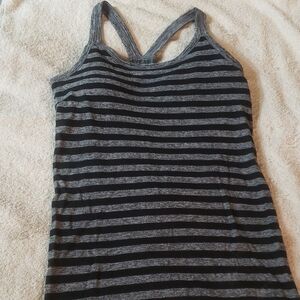 Striped Black and Gray Women's Tank Top